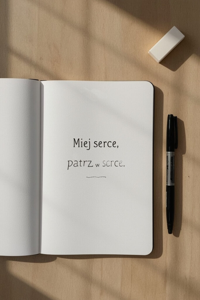 Cytat na pierwszej stronie w zeszycie