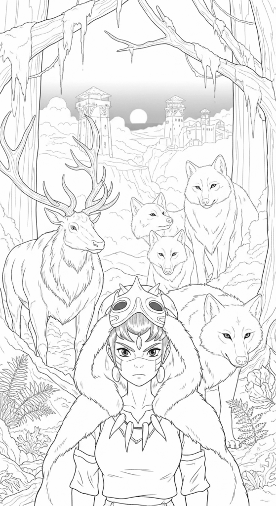 Mononoke - kolorowanka