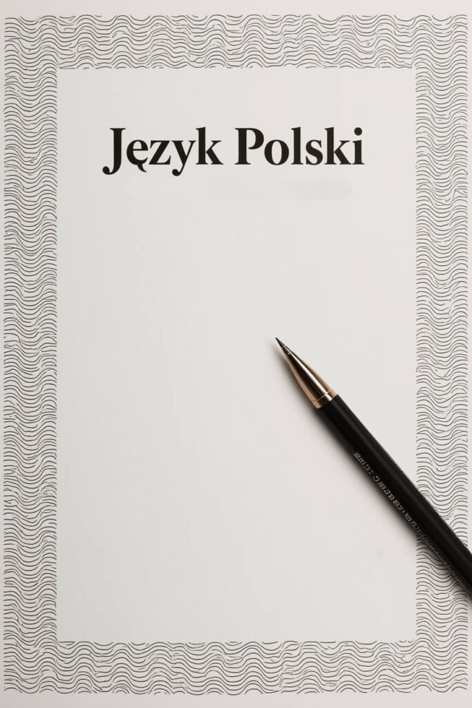 Ramka z drobnych wzorków w zeszycie do języka polskiego