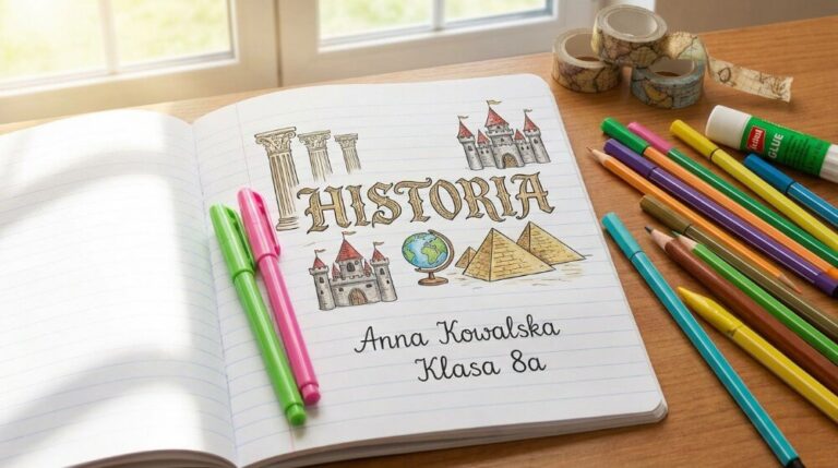 Strona tytułowa zeszytu do historii