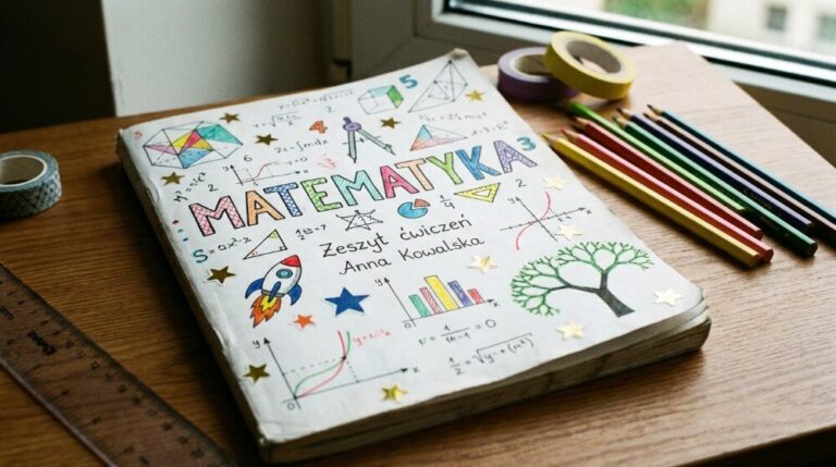 Pierwsza strona tytułowa zeszytu do matematyki